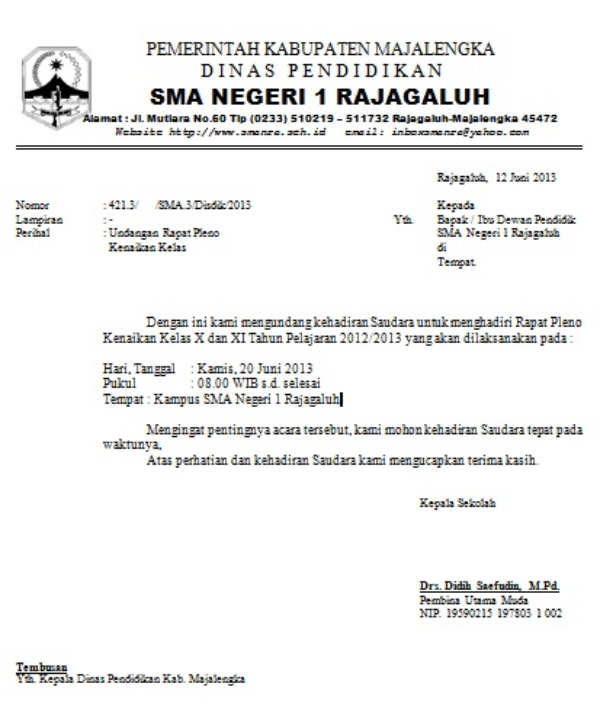 Contoh soal surat undangan kelas 5 sd