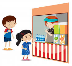 Free Vector | Children buying drinks at the store